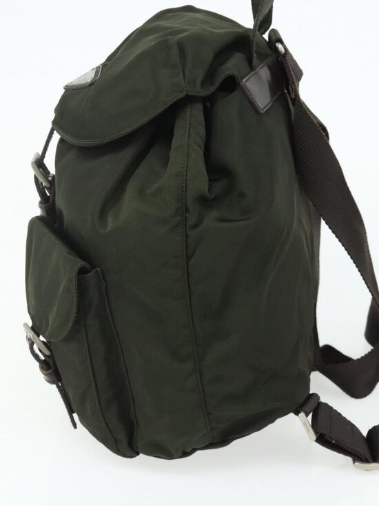 PRADA Backpack Nylon Khaki Silver Auth bs34477 main image 11